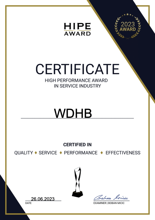 Certificate WDHB