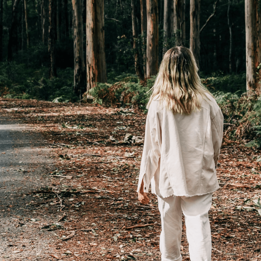 What is the process of unlearning? A woman walks through the woods — who knows what she is unlearning?...